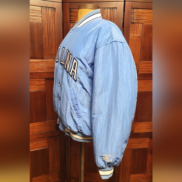 Vintage Mens 90s Carolina Tarheels Puffy Varsity Bomber Jacket  Size Medium - Picture 3 of 13